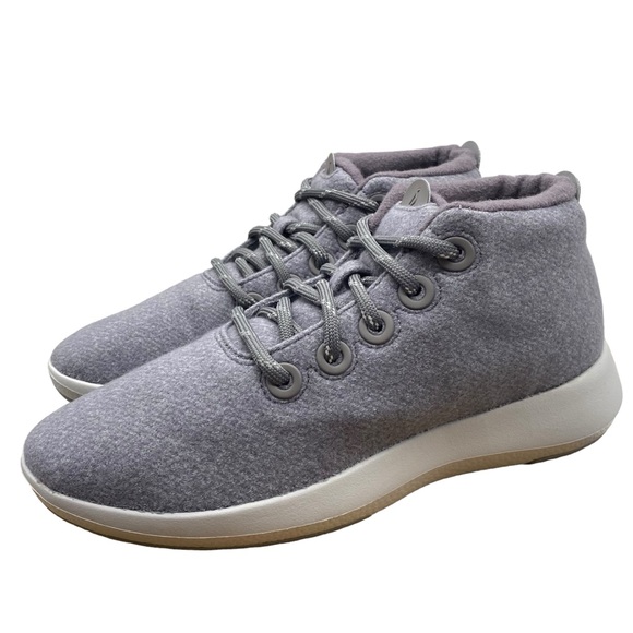 Allbirds Womens Sneakers Runner-Up Mizzle Gray Purple Mid Top Merino Wool Casual - Picture 2 of 13